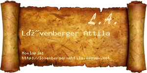 Lövenberger Attila névjegykártya